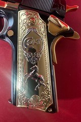 CUSTOM Colt 1911 High Polished Black, Engraved, Gold Plated. 45 ACP. - 14 of 15