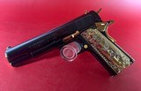 CUSTOM Colt 1911 High Polished Black, Engraved, Gold Plated. 45 ACP. - 1 of 15
