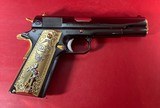 CUSTOM Colt 1911 High Polished Black, Engraved, Gold Plated. 45 ACP. - 11 of 15