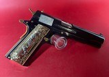 CUSTOM Colt 1911 High Polished Black, Engraved, Gold Plated. 45 ACP. - 2 of 15