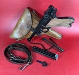 WWII 1938 Mauser P08 Luger 9mm. Full rig. Excellent condition
