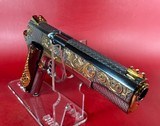 CUSTOM Colt 1911 High Polished Stainless, Engraved, Gold Plated. 45 ACP - 4 of 11