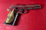 CUSTOM Colt 1911 High Polished Stainless, Engraved, Gold Plated. 45 ACP