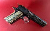 CUSTOM Colt 1911 Government. High Polished, Engraved, Gold Plated. 45 ACP - 2 of 13