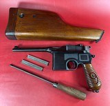 German Mauser Broomhandle Red 9. 9mm luger. Excellent Condition. C96. Rare