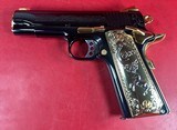 CUSTOM Colt 1911 High Polished Black, Engraved, Gold Plated. 45 ACP - 9 of 12