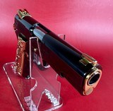 CUSTOM Colt 1911 High Polished Black, Engraved, Gold Plated. 45 ACP - 4 of 12