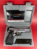 1993 Browning Hi power, Silver Chrome, Gold Trigger, Adj Sights, 9mm. Mint - 1 of 13