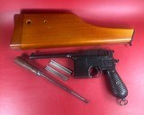 German Mauser Broomhandle 7.63x25mm C96, Stock Holster. Excellent Condition
