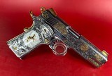 CUSTOM Colt 1911 Polished Stainless, Black, Engraved, Gold Plated 38 Super - 2 of 13
