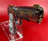 CUSTOM Colt 1911 Polished Stainless, Black, Engraved, Gold Plated 38 Super - 4 of 13