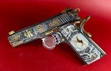 CUSTOM Colt 1911 Polished Stainless, Black, Engraved, Gold Plated 38 Super - 1 of 13