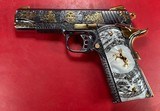 CUSTOM Colt 1911 Polished Stainless, Black, Engraved, Gold Plated 38 Super - 10 of 13