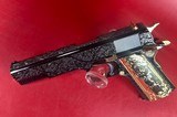 CUSTOM Colt 1911 Government. High Polished, Engraved, Gold Plated. 45 ACP - 2 of 14