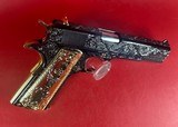 CUSTOM Colt 1911 Government. High Polished, Engraved, Gold Plated. 45 ACP