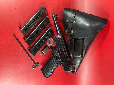 Swedish WWII Husqvarna M1940 LAHTI 9mm Excellent Condition Full rig. M40