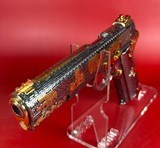 CUSTOM Colt 1911 Polished Stainless, Black, Engraved, Gold Plated 38 Super - 3 of 14