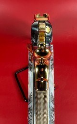 CUSTOM Colt 1911 Polished Stainless, Black, Engraved, Gold Plated 38 Super - 4 of 16