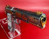 CUSTOM Colt 1911 Polished Stainless, Black, Engraved, Gold Plated 38 Super - 6 of 16