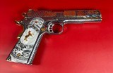 CUSTOM Colt 1911 Polished Stainless, Black, Engraved, Gold Plated 38 Super - 12 of 16