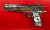 CUSTOM Colt 1911 Polished Stainless, Black, Engraved, Gold Plated 38 Super - 11 of 16