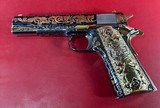 NIB Colt 1911 Government. Engraved, Gold Plated .38 Super. Stunning. - 10 of 16
