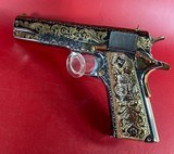 NIB Colt 1911 Government. Engraved, Gold Plated .38 Super. Stunning. - 1 of 16