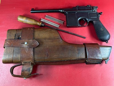 German Mauser Broomhandle 7.63x25mm C96, Original Stock. Holster. Excellent condition