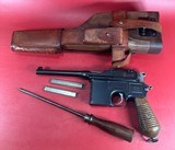 German Mauser Broomhandle 7.63x25mm C96, Stock Holster. Excellent Condition
