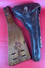 WWI 1917 DWM P08 Artillery Luger STOCK HOLSTER TOOLS 9mm Excellent MATCHING - 18 of 20