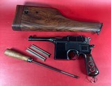 German Mauser Broomhandle Red 9. 9mm luger. Excellent Condition. C96. Rare
