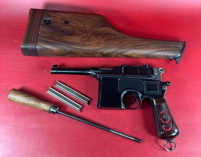 German Mauser Broomhandle Red 9. 9mm luger. Excellent Condition. C96. Rare