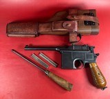 German Mauser Broomhandle 7.63x25mm C96, Stock Holster. Excellent Condition