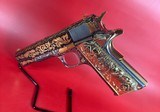NIB Colt 1911 Government. Engraved, Gold Plated .38 Super. Stunning.