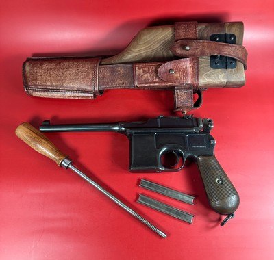 German Mauser Broomhandle 7.63x25mm C96, Stock Holster. Excellent Condition
