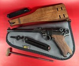 WWI 1916 DWM P08 Artillery Luger. STOCK, TOOLS, 2 MAGS 9mm. Excellent