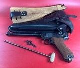 WWI 1918 DWM P08 Artillery Luger. STOCK, TOOLS, HOLSTER 9mm. Matching