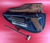 WWI 1917 DWM P08 Artillery Luger. STOCK, TOOLS, 2 MAGS 9mm. Excellent