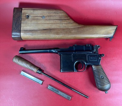 German Mauser Broomhandle 7.63x25mm C96, Stock Holster. Excellent Condition