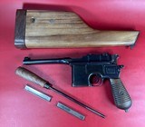 German Mauser Broomhandle 7.63x25mm C96, Stock Holster. Excellent Condition