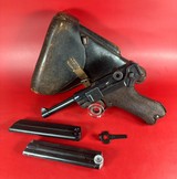 WWII 1941 Mauser P08 Luger BYF 9mm. Full Rig Excellent Condition.