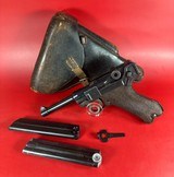 WWII 1941 Mauser P08 Luger BYF 9mm. Full Rig Excellent Condition.