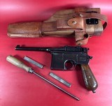 German Mauser Broomhandle 7.63x25mm C96, Stock Holster. Excellent Condition - 1 of 18