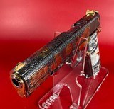 CUSTOM Colt 1911 Polished Stainless, Black, Engraved, Gold Plated 38 Super - 3 of 16