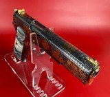 CUSTOM Colt 1911 Polished Stainless, Black, Engraved, Gold Plated 38 Super - 4 of 16