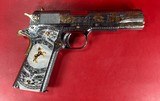 CUSTOM Colt 1911 Polished Stainless, Black, Engraved, Gold Plated 38 Super - 11 of 16