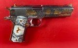 CUSTOM Colt 1911 Polished Stainless, Black, Engraved, Gold Plated 38 Super - 12 of 16