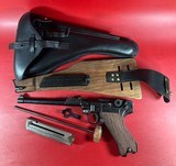 WWI 1918 DWM P08 Artillery Luger. STOCK, 2 mags TOOLS, HOLSTER 9mm Matching - 1 of 18