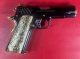 NIB Colt 1911 High Polished Black, Engraved, Gold Plated. 38 Super - 11 of 14