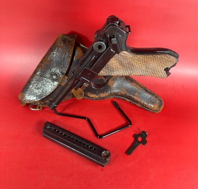 WWI 1917 German Erfurt P08 Luger 9mm Matching. Holster. Excellent Condition